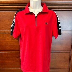 DKNY Polo Unisex Red Sleeve Detail Logo Size S